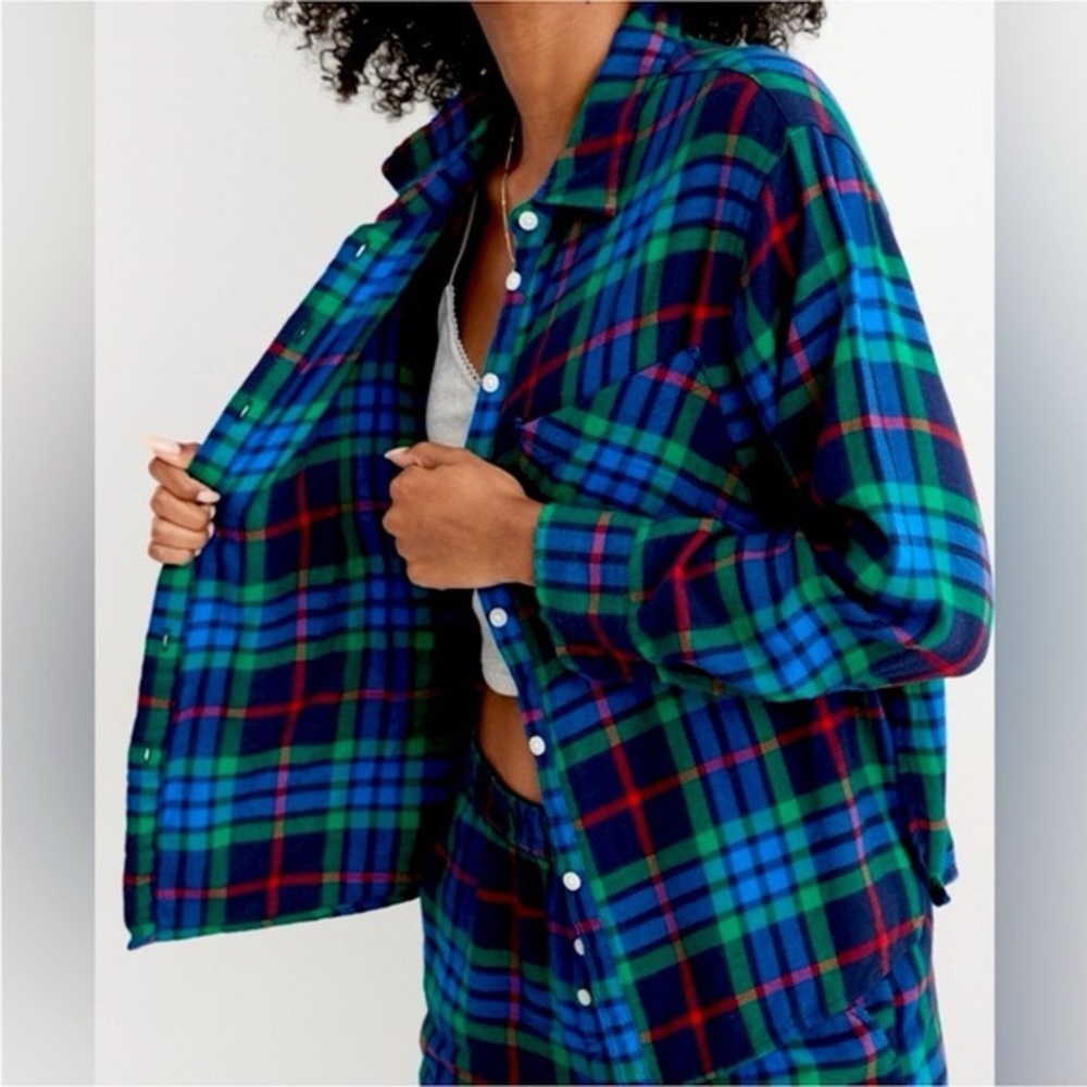 BNWT Aerie Plaid Flannel Sleep Shirt Size Medium